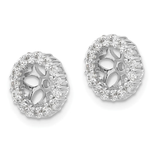 10k White Gold 1/2 carat Diamond 5.25mm Opening Round Earring Jackets
