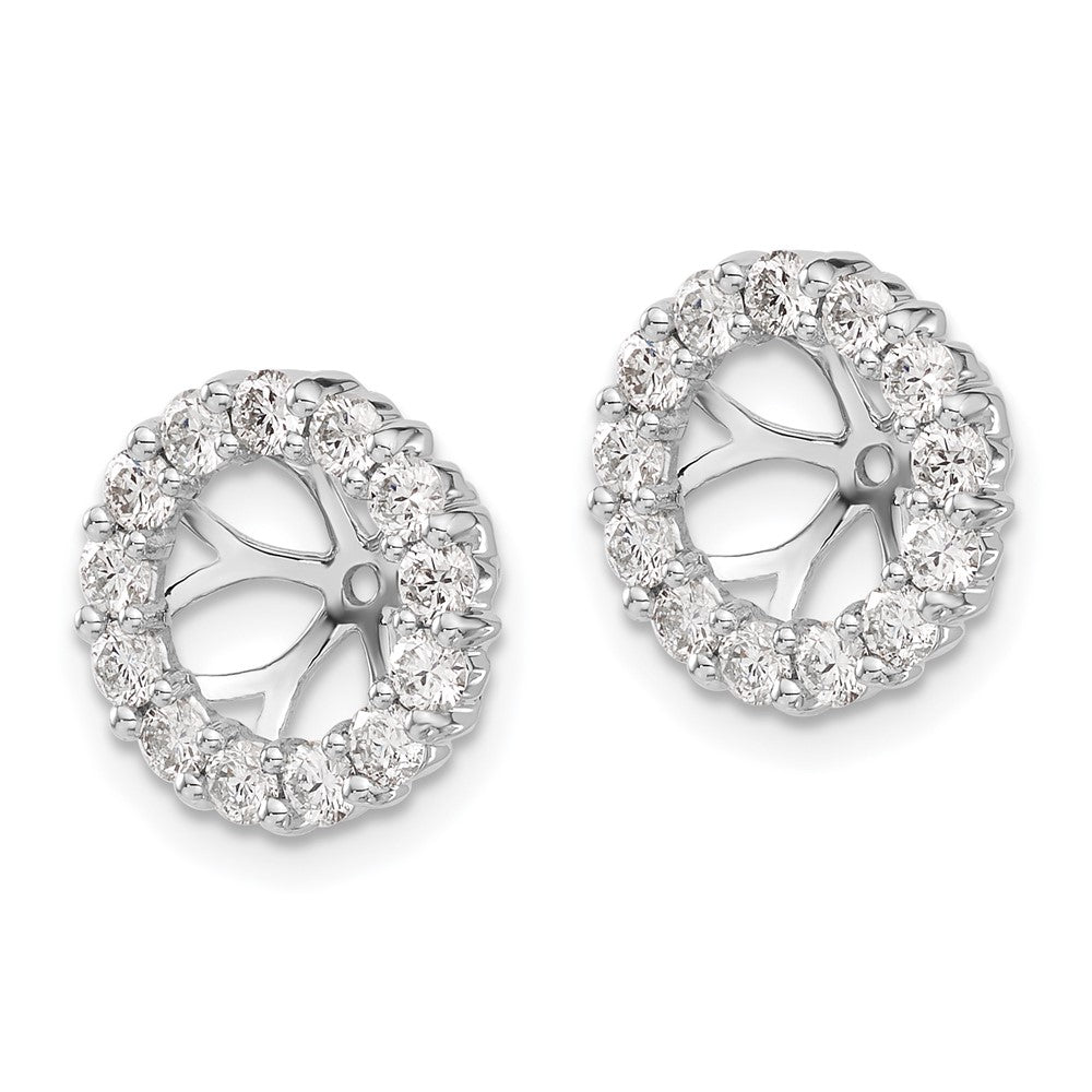 14k White Gold 1 carat Lab Grown Diamond VS/SI+ G+ for 6.5 mm Earring Jacket