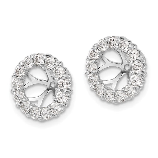 14k White Gold 1 carat Lab Grown Diamond VS/SI+ G+ for 6.5 mm Complete Earring Jackets