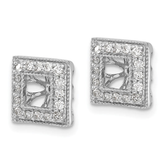 14k White Gold 1/3 carat Lab Grown Diamond VS/SI+ G+ with 4 mm Earring Jacket