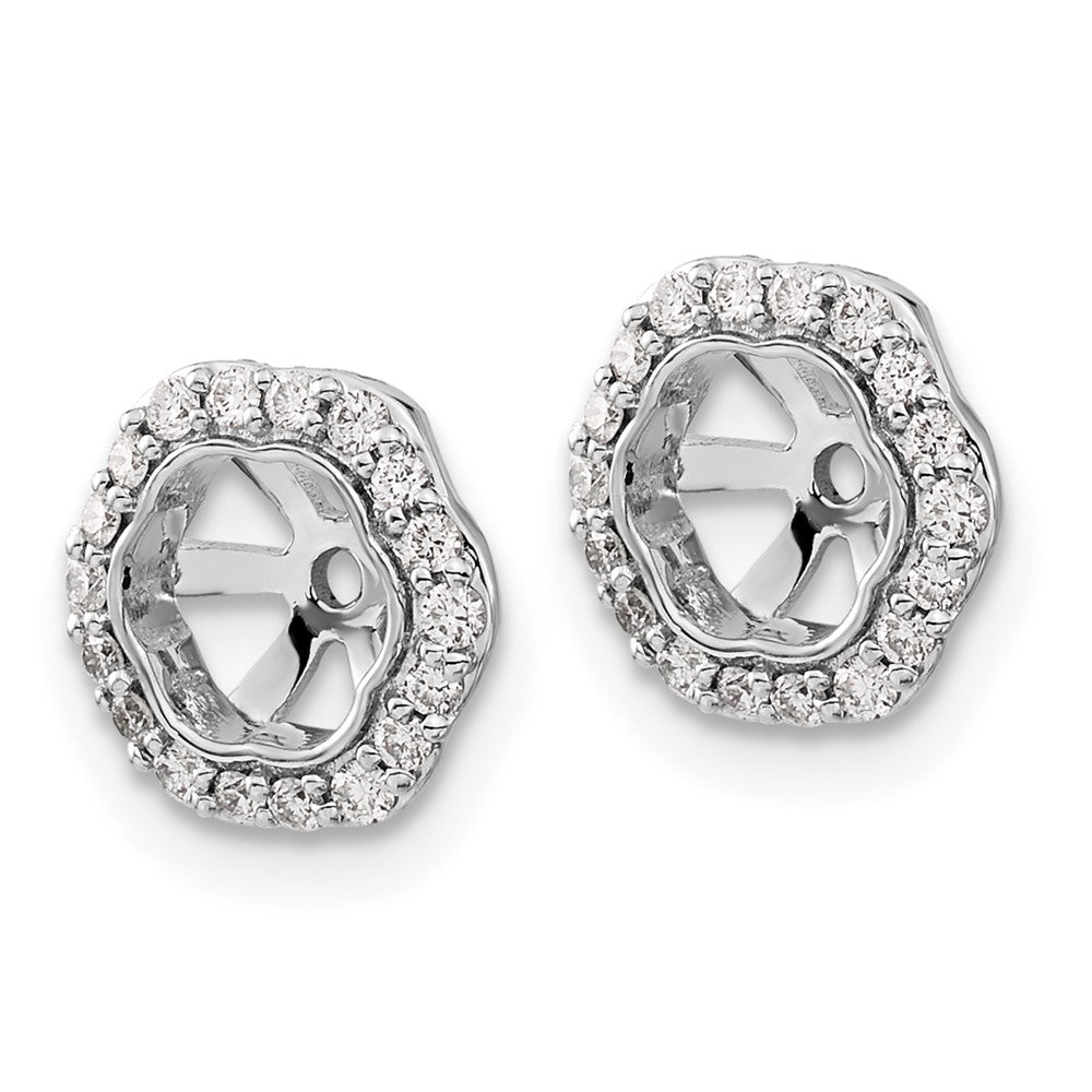 14k White Gold 1/4 carat Lab Grown Diamond VS/SI+ G+ with 5 mm Opening Earring Jackets