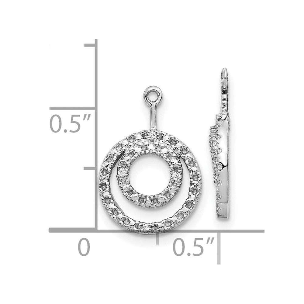 10k White Gold Double Circle Diamond Earring Jackets