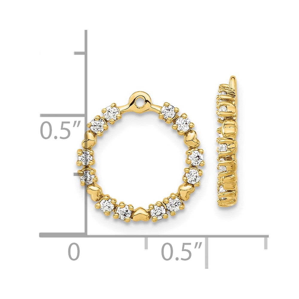 14k 1 carat Lab Grown Diamond VS/SI+ G+ Circle Earring Jackets