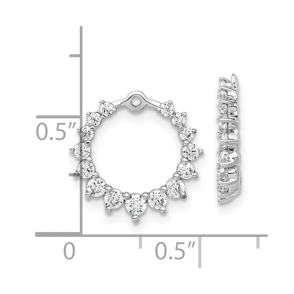 14k White Gold 1 1/2 carat Lab Grown Diamond VS/SI+ G+ Circle Earring Jackets