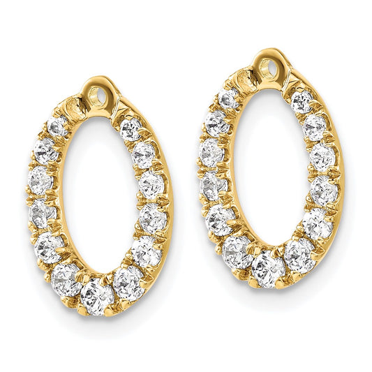 14k 1 1/3 carat Lab Grown Diamond VS/SI+ G+ Oval Earring Jackets