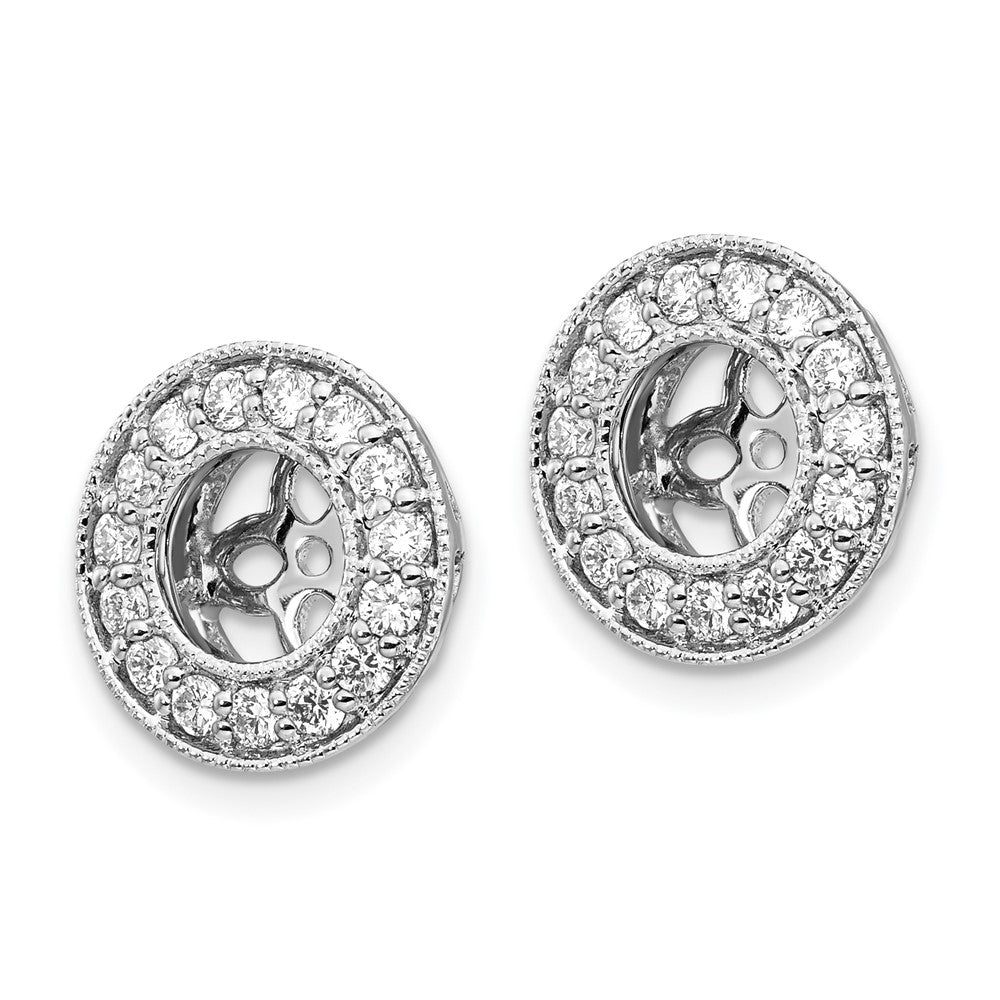 True Origin 14K White Gold 1/2 carat Lab Grown Diamond VS+ F+ for 5-5.5mm Studs Complete Earring Jackets