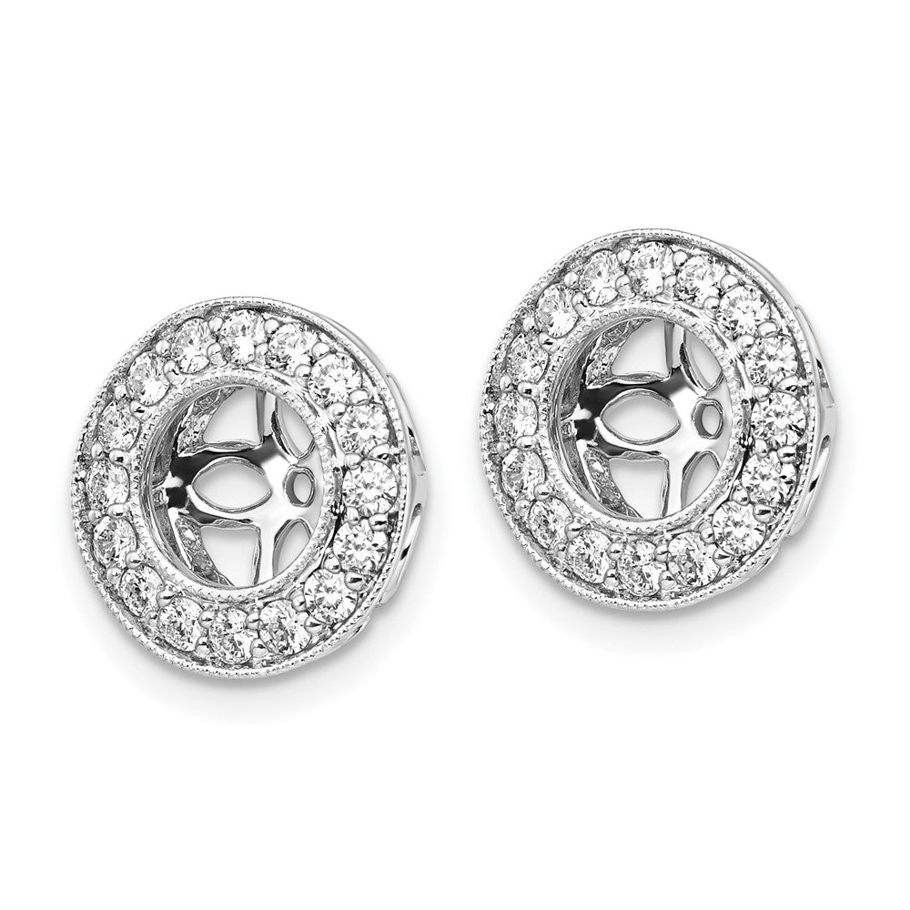 True Origin 14K White Gold 1/2 carat Lab Grown Diamond VS+ F+ for 5.5-6mm Studs Complete Earring Jackets