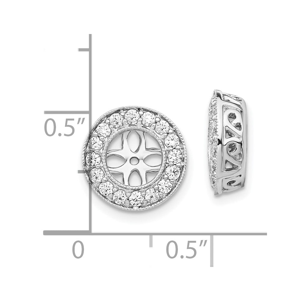 True Origin 14K White Gold 1/2 carat Lab Grown Diamond VS+ F+ for 5.5-6mm Studs Complete Earring Jackets