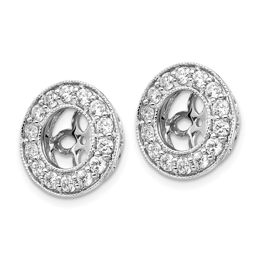 True Origin 14K White Gold 1 carat Lab Grown Diamond VS+ F+ for 6-6.5mm Studs Complete Earring Jackets