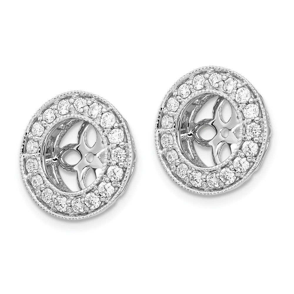 True Origin 14K White Gold 1/2 carat Lab Grown Diamond VS+ F+ for 6.5-7mm Studs Complete Earring Jackets