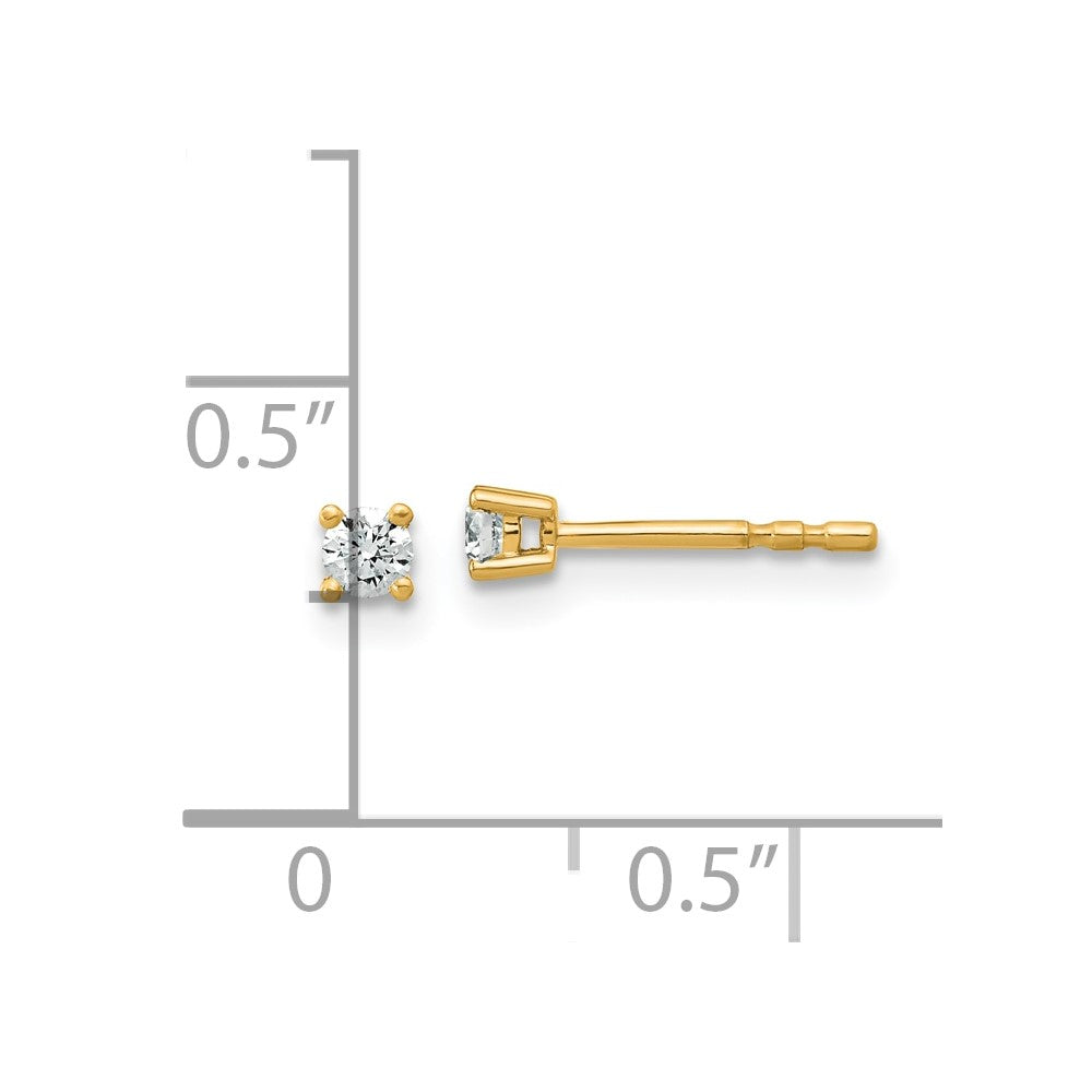 14k 1/10 carat Lab Grown Diamond VS+ F+ Round Complete Four Prong Heavyweight Stud Earrings