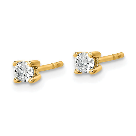 10k Round 4-Prong .20 carat Diamond Stud Earrings