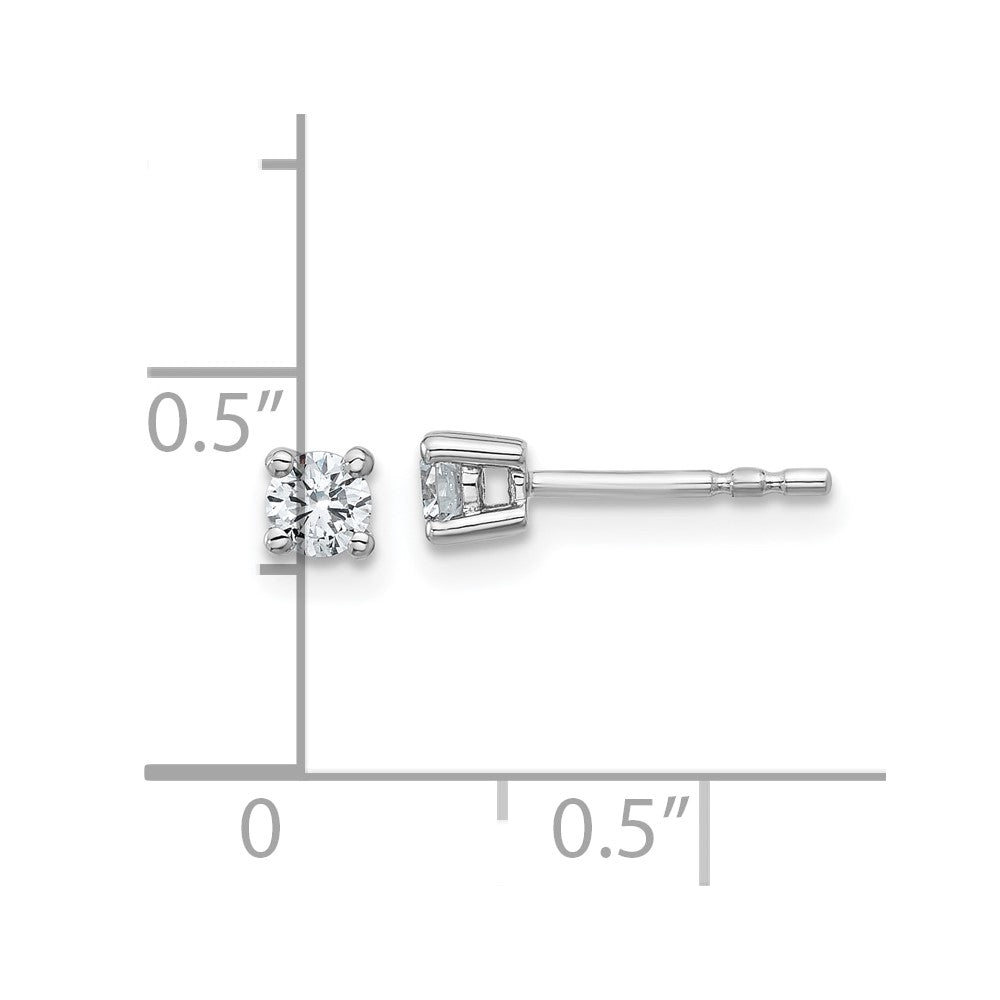 14k White Gold 1/4 carat Lab Grown Diamond VS/SI+ G+ Round Complete Four Prong Heavyweight Stud Earrings