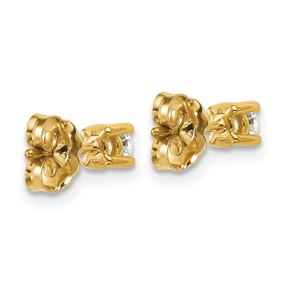 14k 1/4 carat Certified Lab Grown Diamond VS/SI+ G+ Round Complete Four Prong Heavyweight Stud Earrings