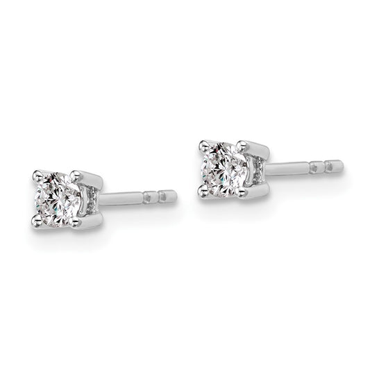14k White Gold 1/3 carat Certified Lab Grown Diamond VS+ F+ Round Complete Four Prong Heavyweight Stud Earrings