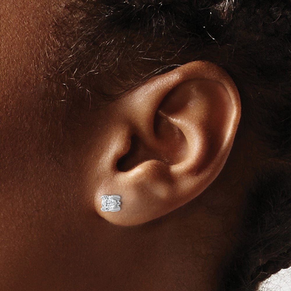 10k White Gold Round 4-Prong .50ct. Diamond Stud Earrings