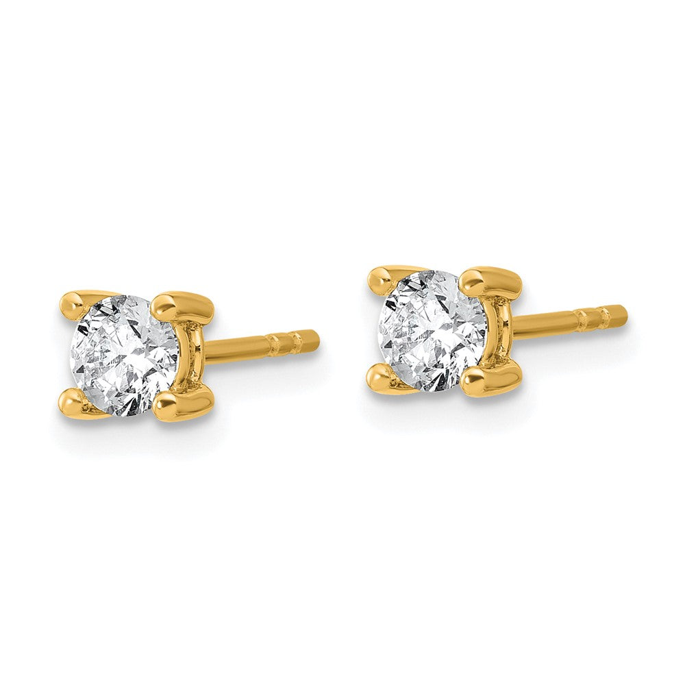 14k 5/8 carat Lab Grown Diamond VS/SI+ G+ Round Complete Four Prong Heavyweight Stud Earrings