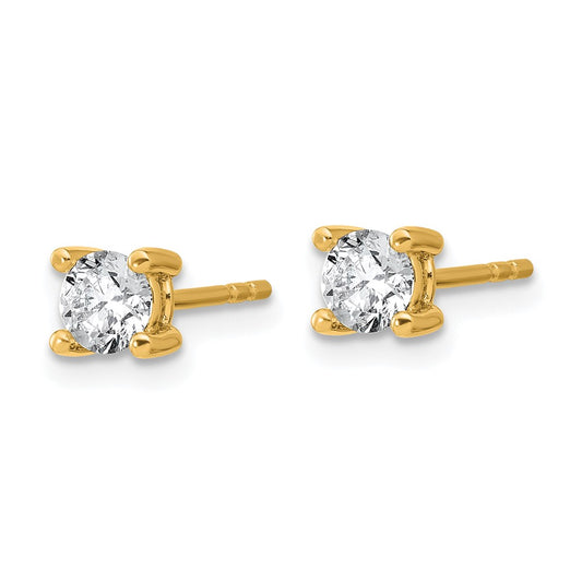 14k 5/8 carat Lab Grown Diamond VS/SI+ G+ Round Complete Four Prong Heavyweight Stud Earrings