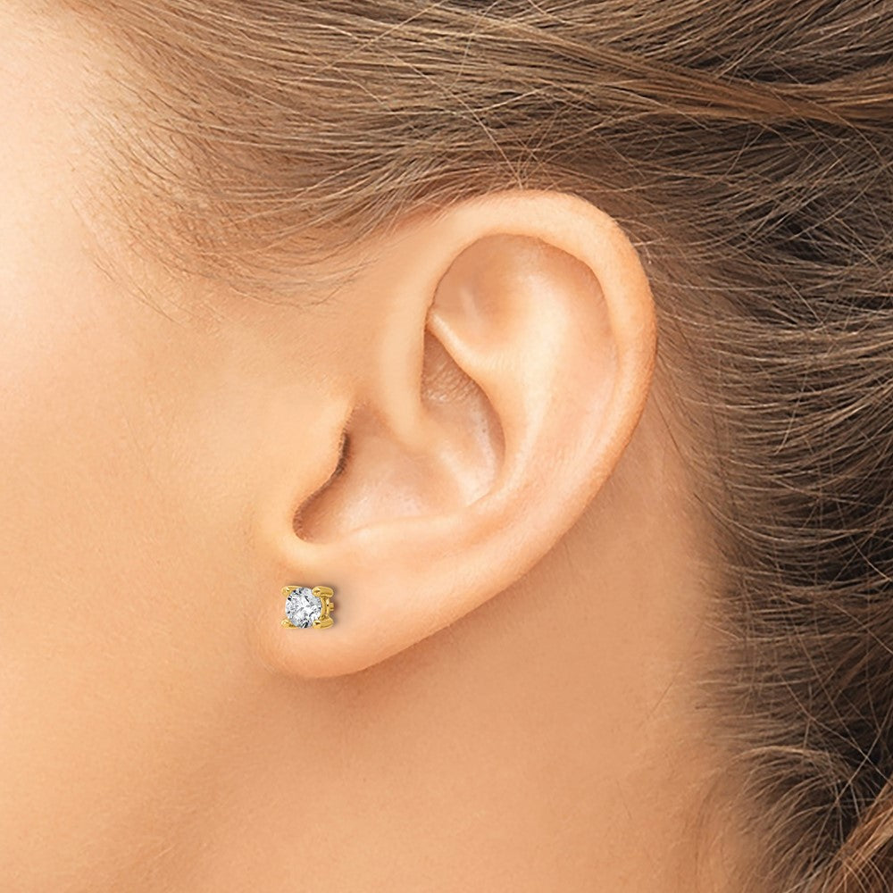 14k 5/8 carat Certified Lab Grown Diamond VS/SI+ G+ Round Complete Four Prong Heavyweight Stud Earrings