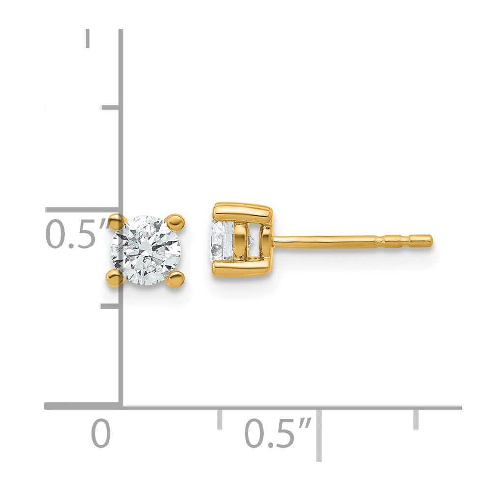 14k 5/8 carat Certified Lab Grown Diamond VS/SI+ G+ Round Complete Four Prong Heavyweight Stud Earrings