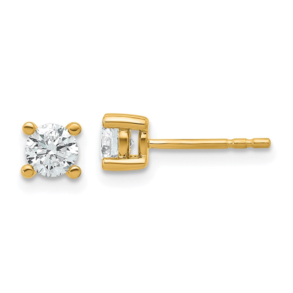 14k 5/8 carat Certified Lab Grown Diamond VS/SI+ G+ Round Complete Four Prong Heavyweight Stud Earrings
