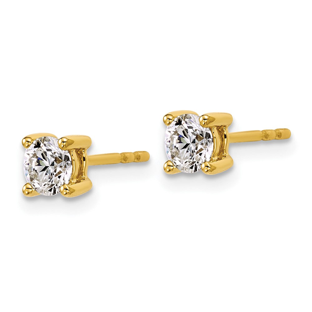 14k 3/4 carat Certified Lab Grown Diamond VS/SI+ G+ Round Complete Four Prong Heavyweight Stud Earrings