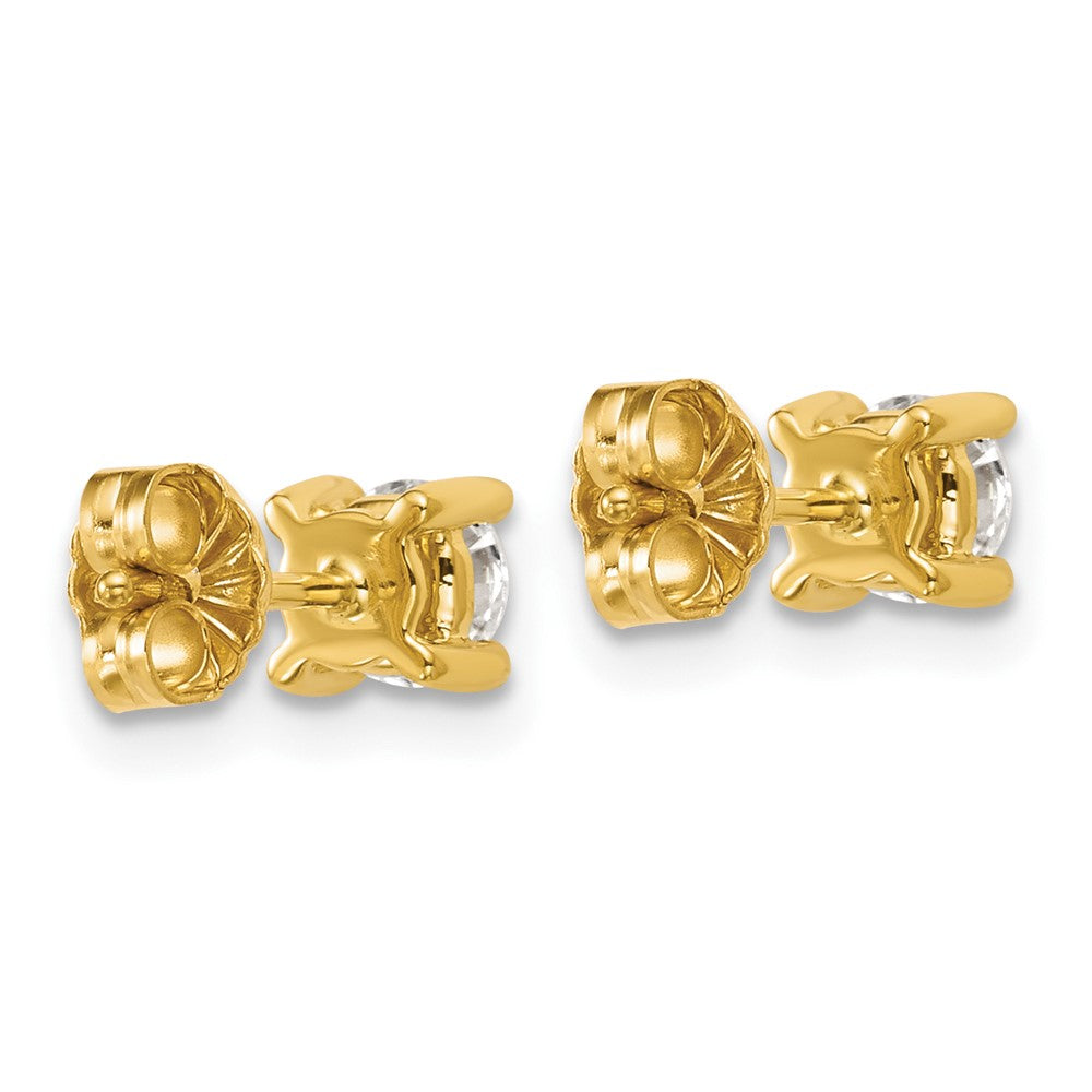 14k 3/4 carat Certified Lab Grown Diamond VS/SI+ G+ Round Complete Four Prong Heavyweight Stud Earrings
