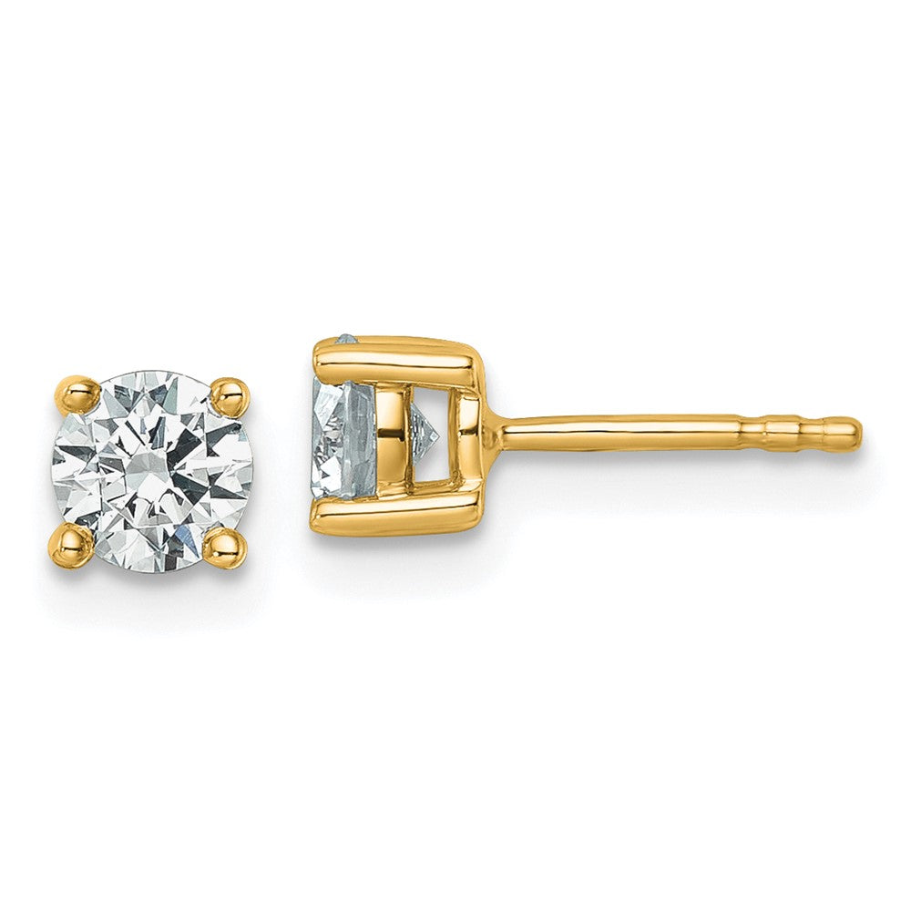 14k 3/4 carat Certified Lab Grown Diamond VS/SI+ G+ Round Complete Four Prong Heavyweight Stud Earrings