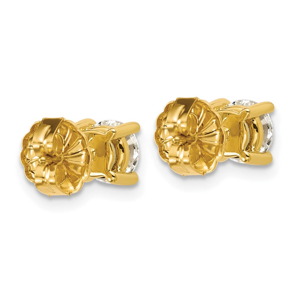 14k 1 1/2 carat Certified Lab Grown Diamond VS/SI+ G+ Round Complete Four Prong Heavyweight Stud Earrings
