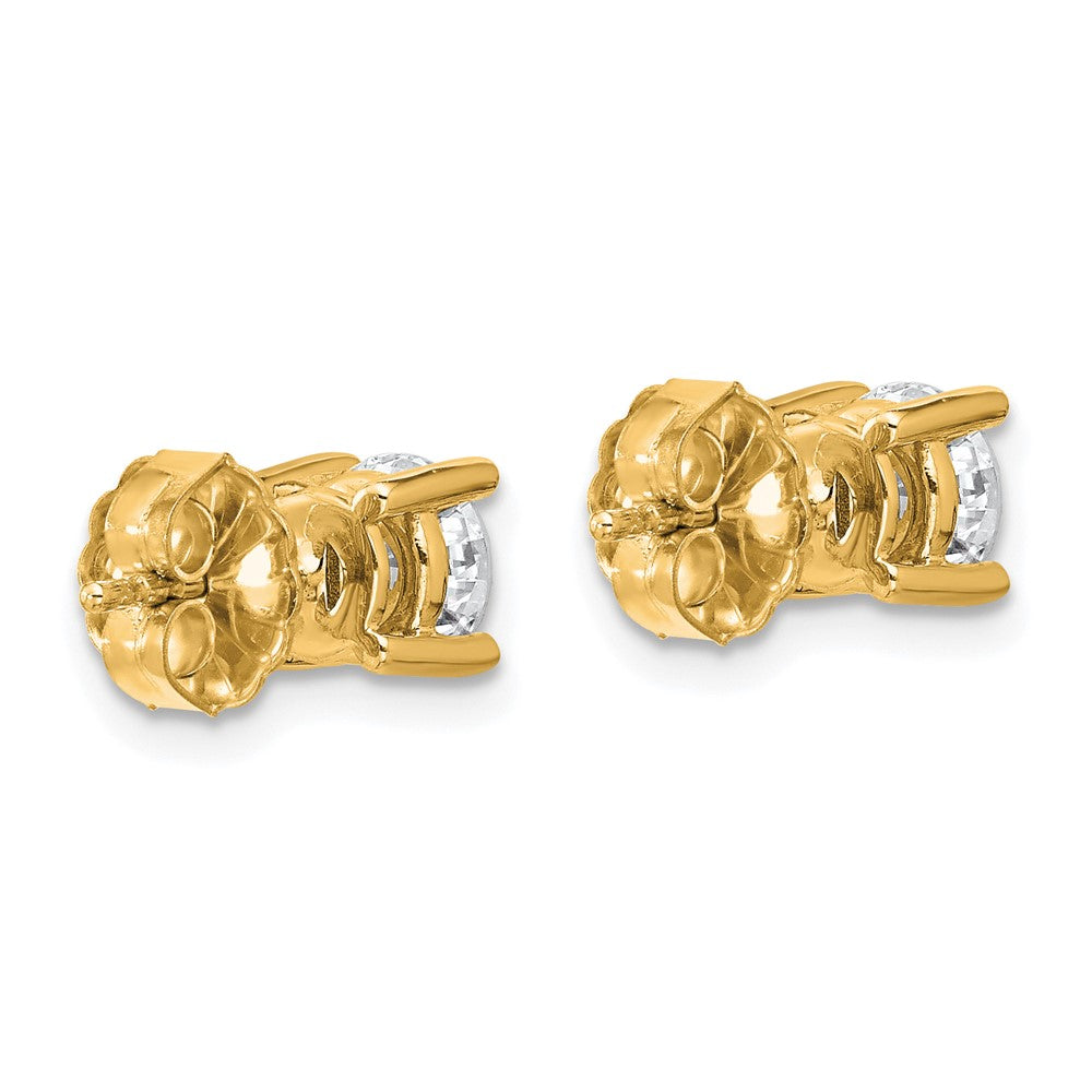 14k 1 1/2 carat Certified Lab Grown Diamond VS+ F+ Round Complete Four Prong Heavyweight Stud Earrings