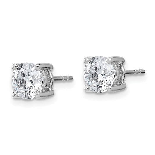 14k White Gold 2 carat Certified Lab Grown Diamond VS/SI+ G+ Round Complete Four Prong Heavyweight Stud Earrings