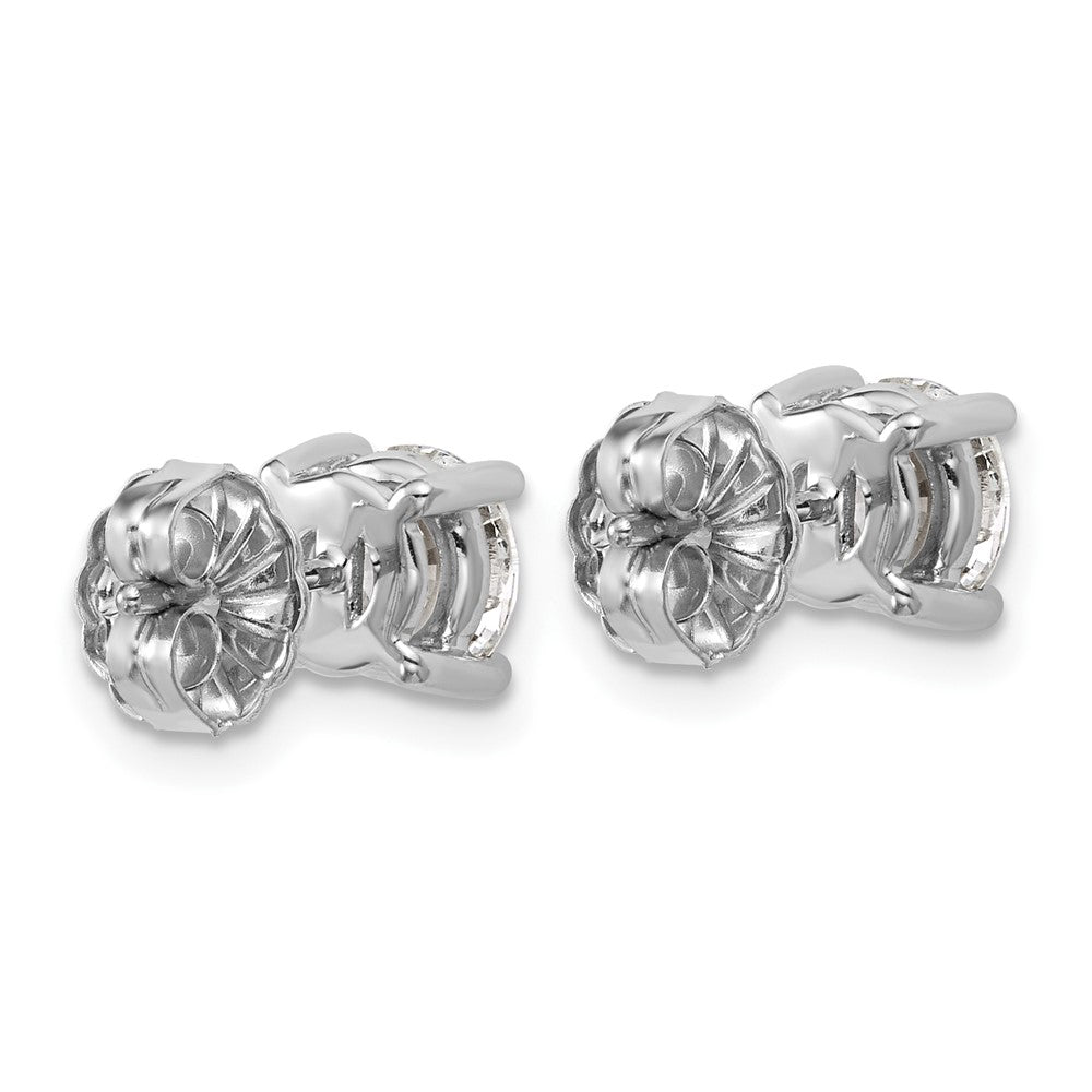 14k White Gold 2 carat Lab Grown Diamond VS/SI+ G+ Round Complete Four Prong Heavyweight Stud Earrings