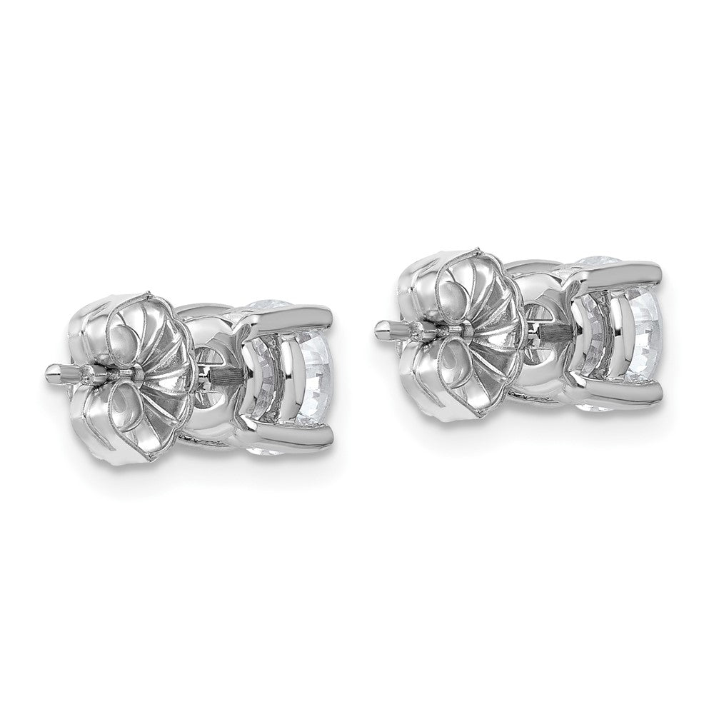14k White Gold 2 carat Certified Lab Grown Diamond VS/SI+ G+ Round Complete Four Prong Heavyweight Stud Earrings