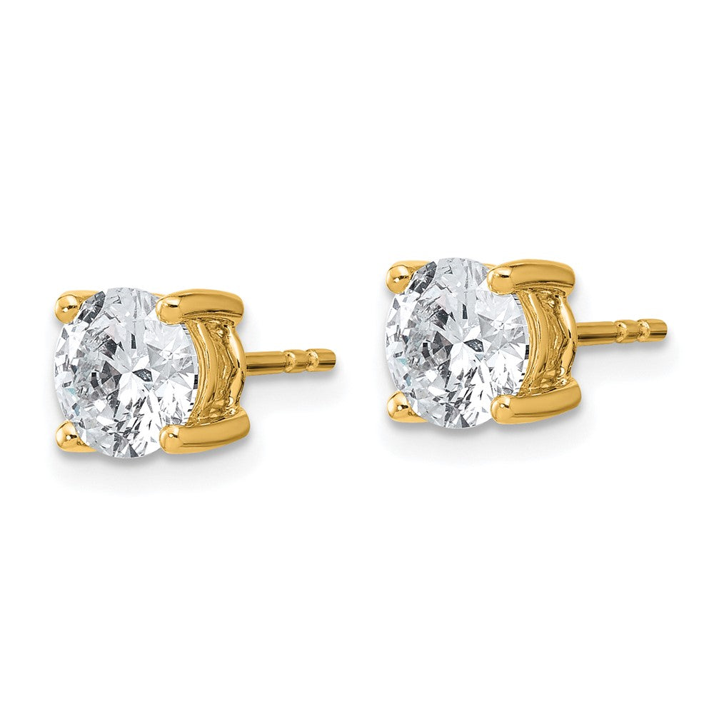 14k 2 carat Certified Lab Grown Diamond VS+ F+ Round Complete Four Prong Heavyweight Stud Earrings