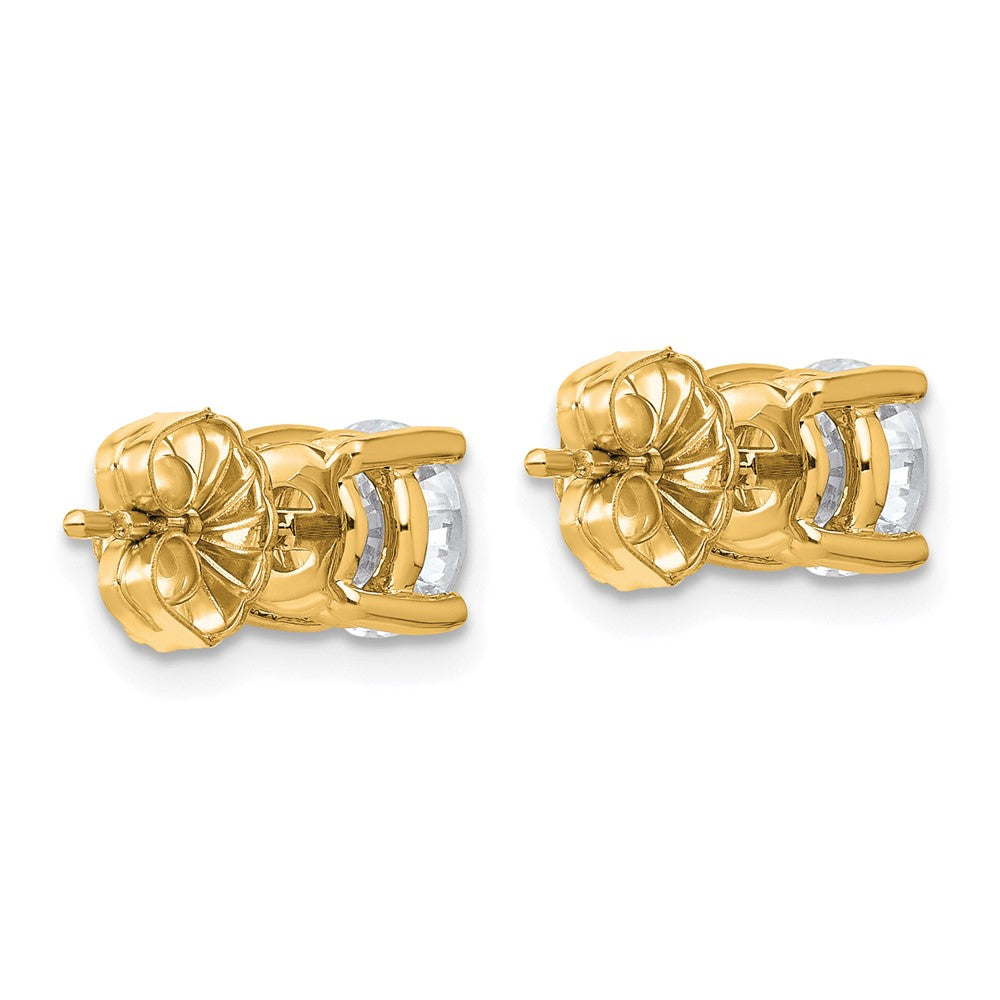 14k 2 carat Certified Lab Grown Diamond VS+ F+ Round Complete Four Prong Heavyweight Stud Earrings