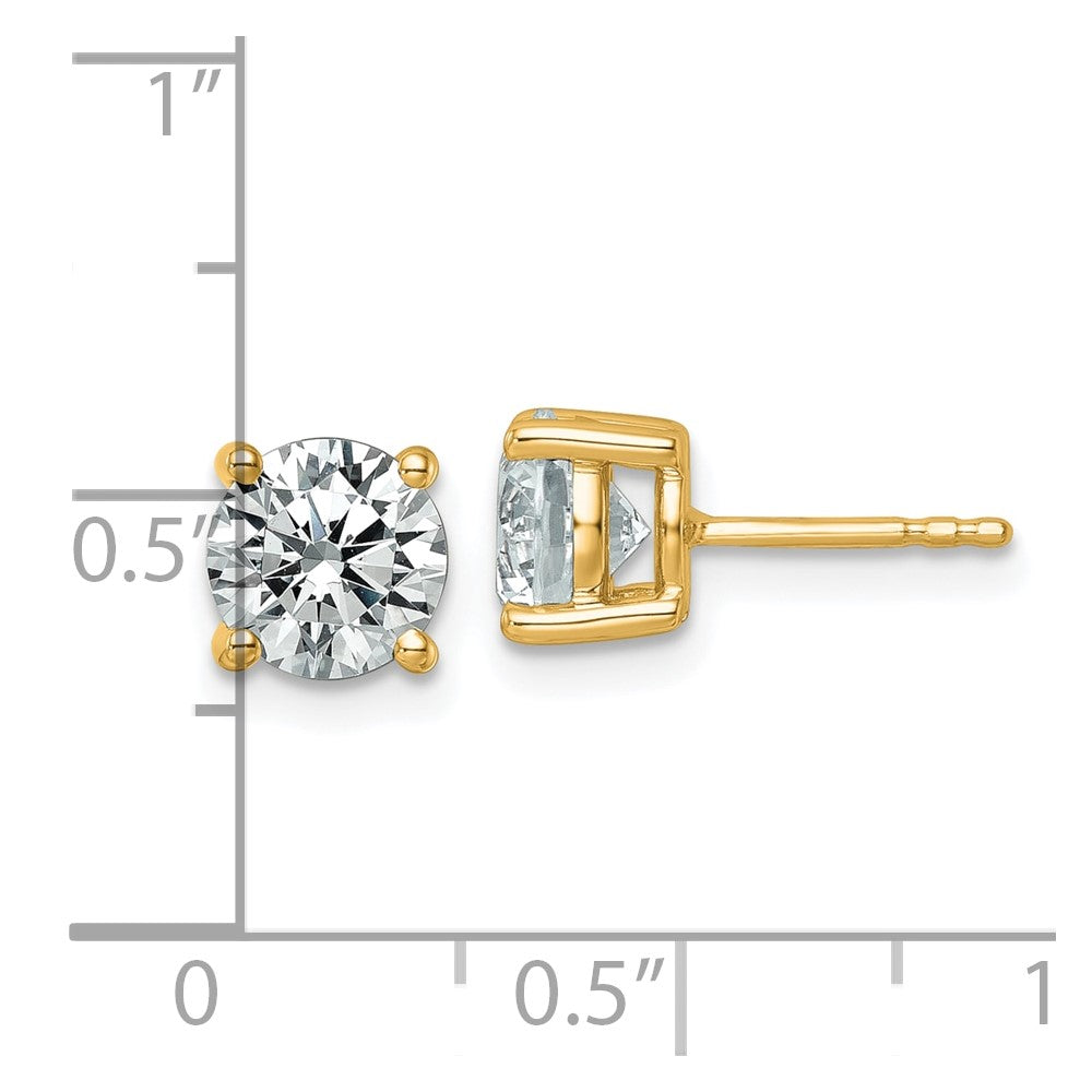 14k 2 1/2 carat Lab Grown Diamond VS/SI+ G+ Round Complete Four Prong Heavyweight Stud Earrings