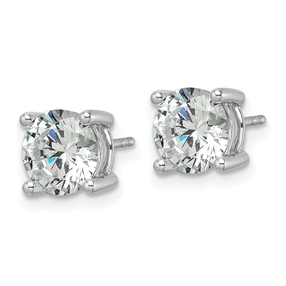 14k White Gold 3 carat Certified Lab Grown Diamond VS+ F+ Round Complete Four Prong Heavyweight Stud Earrings