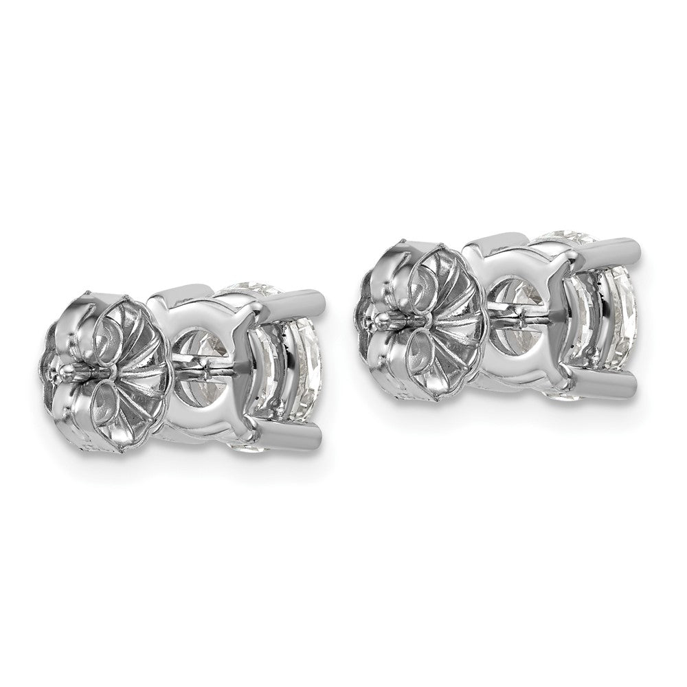 14k White Gold 3 carat Certified Lab Grown Diamond VS/SI+ G+ Round Complete Four Prong Heavyweight Stud Earrings
