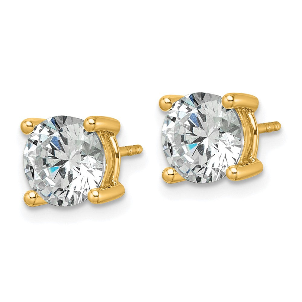 14k 3 carat Lab Grown Diamond VS/SI+ G+ Round Complete Four Prong Heavyweight Stud Earrings