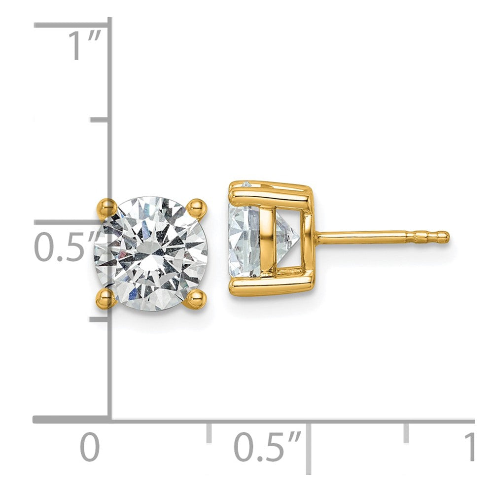 14k 3 carat Lab Grown Diamond VS/SI+ G+ Round Complete Four Prong Heavyweight Stud Earrings