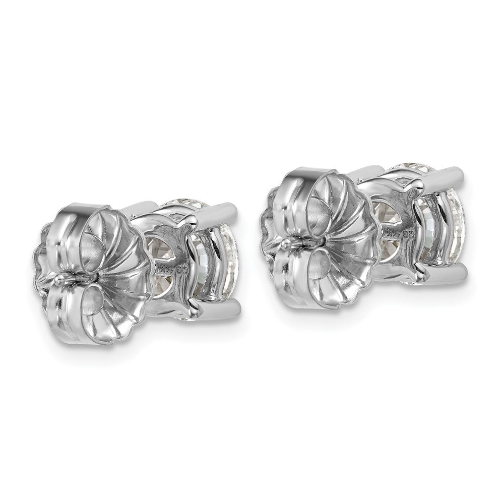 14k White Gold 4 carat Certified Lab Grown Diamond VS+ F+ Round Complete Four Prong Heavyweight Stud Earrings