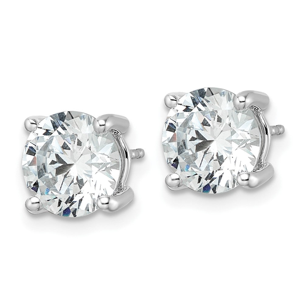 14k White Gold 5 carat Certified Lab Grown Diamond VS+ F+ Round Complete Four Prong Heavyweight Stud Earrings