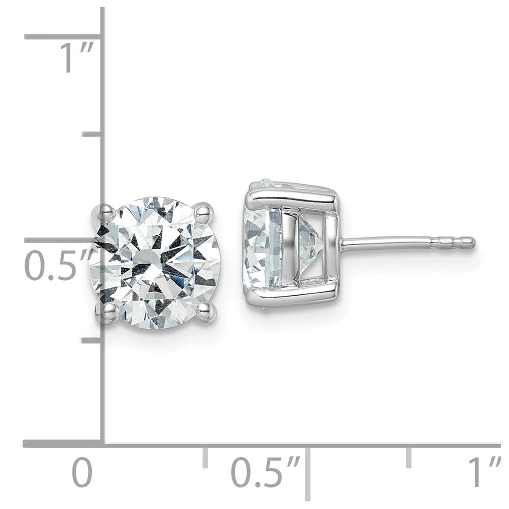 14k White Gold 5 carat Certified Lab Grown Diamond VS+ F+ Round Complete Four Prong Heavyweight Stud Earrings