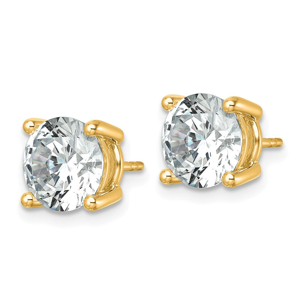 14k 6 carat Lab Grown Diamond VS/SI+ G+ Round Complete Four Prong Heavyweight Stud Earrings