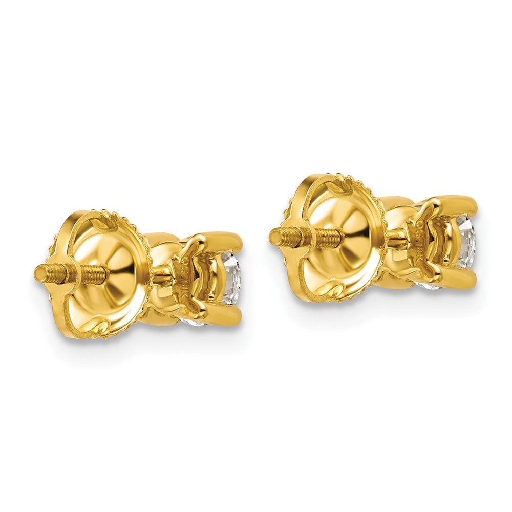 14k 3/4 carat Certified Lab Grown Diamond VS/SI+ G+ Round Complete Four Prong Screwback Heavyweight Stud Earrings