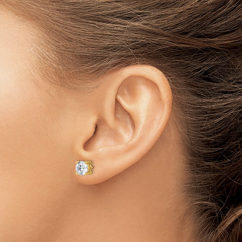 14k 3 carat Lab Grown Diamond VS/SI+ G+ Round Complete Four Prong Screwback Heavyweight Stud Earrings