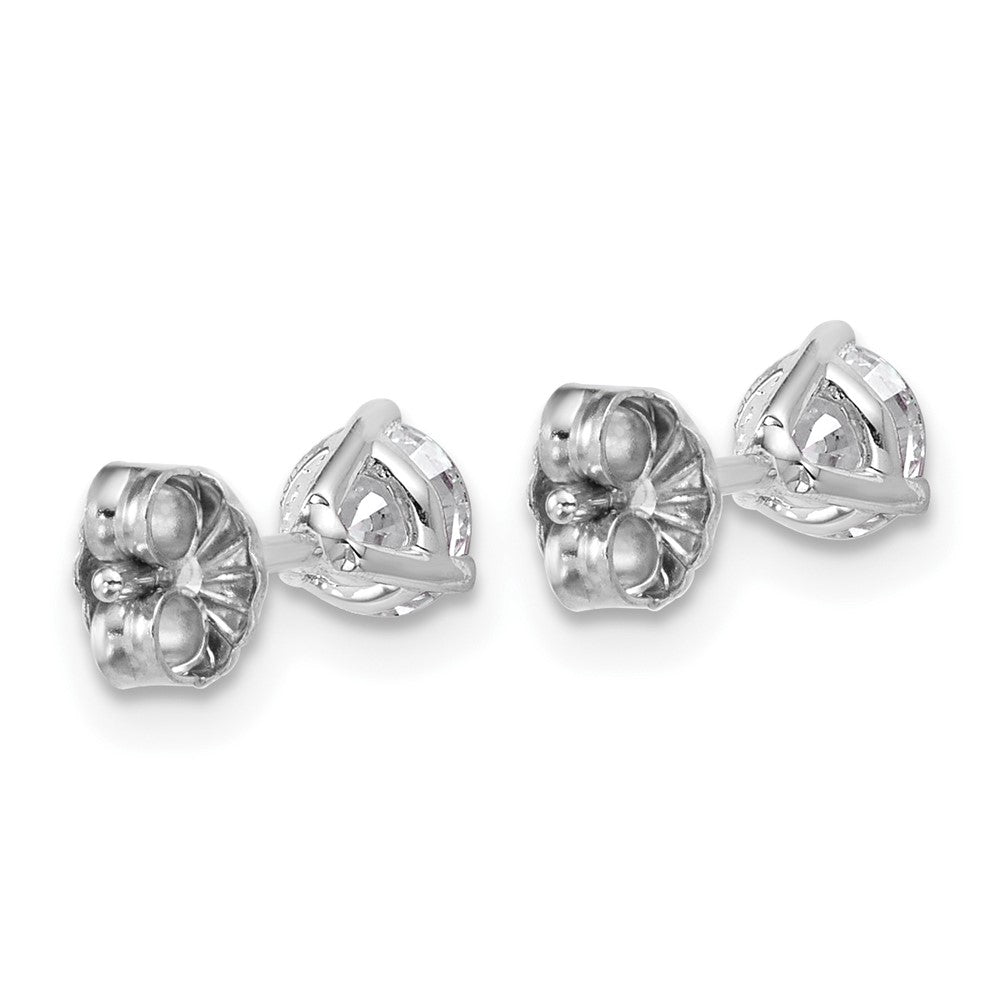 14k White Gold 3/4 carat Certified Lab Grown Diamond VS/SI+ G+ Round Complete Three Prong Stud Earrings