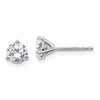 14k White Gold 1 carat Lab Grown Diamond VS/SI+ G+ Round Complete Three Prong Stud Earrings