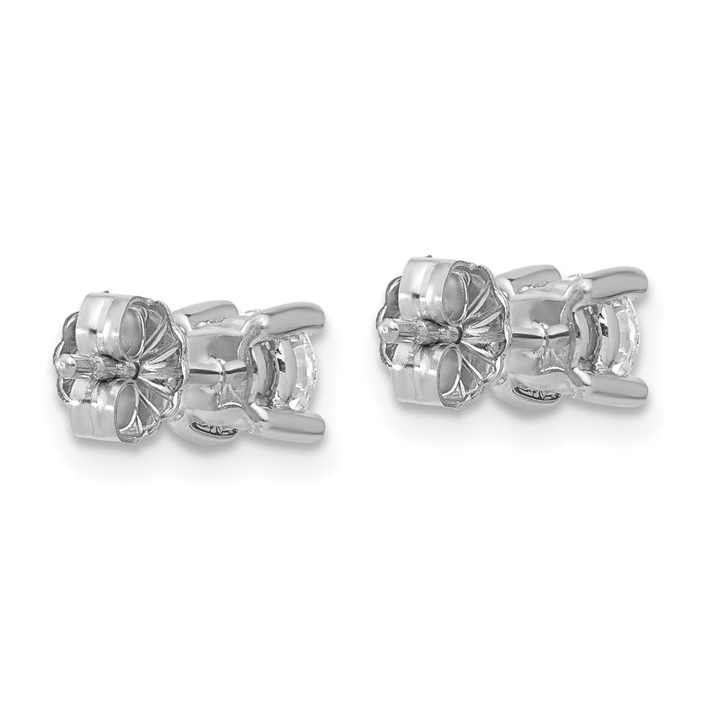 True Origin 14K White Gold 2/3 carat Lab Grown Diamond VS+ F+ Round Four Prong Heavy Weight Complete Stud Earrings