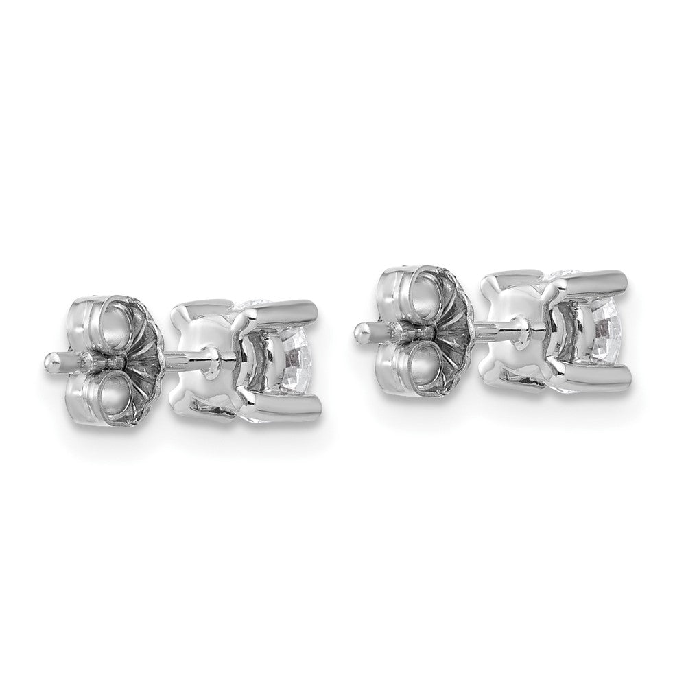 True Origin 14K White Gold 3/4 carat Lab Grown Diamond VS+ F+ Round Four Prong Heavy Weight Complete Stud Earrings